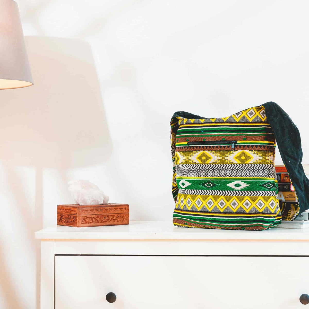 Aga’s Own Boho Umhängetasche - Festival Crossbody Handtasche für Damen, Ethnisch Baumwollschultertasche | Perfekt für Strandausflüge