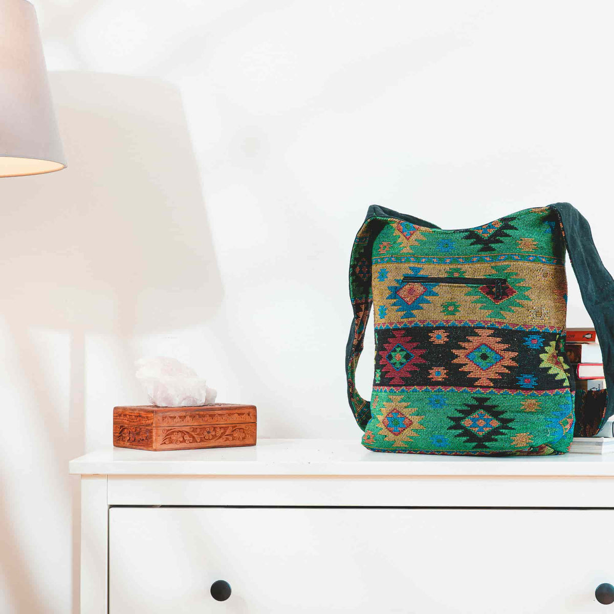 Aga’s Own Boho Umhängetasche - Festival Crossbody Handtasche für Damen, Ethnisch Baumwollschultertasche | Perfekt für Strandausflüge