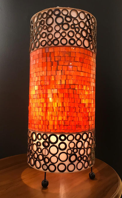 Elegante Hohe Mosaiklampen – In Gold, Rot und Weiß erhältlich, 3 Größenoptionen