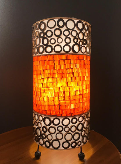 Elegante Hohe Mosaiklampen – In Gold, Rot und Weiß erhältlich, 3 Größenoptionen