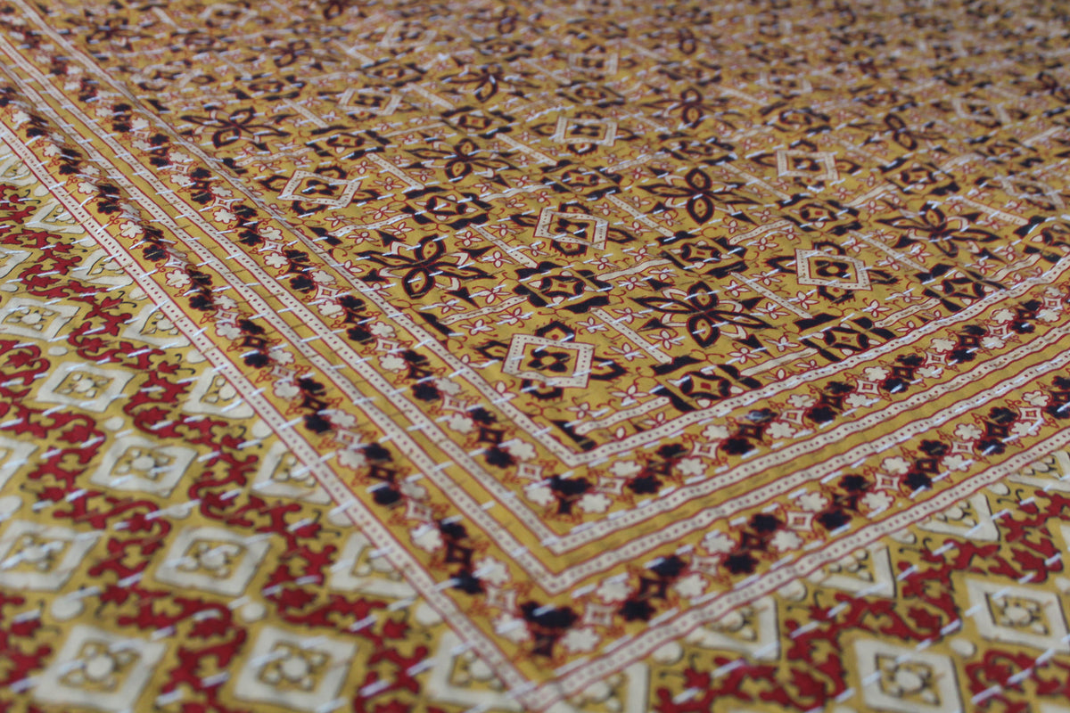 Cotton Rali Decke - Luxuriöse Handgedruckte Boho Tagesdecke 220x250 cm aus 100% Baumwolle – Perfekt als Kühldecke Bett, Sofaüberwurf, Couchdecke, Bettüberwurf und Wohn- &amp; Kuscheldecke – Leichte Sommerdecke in 6 Farben
