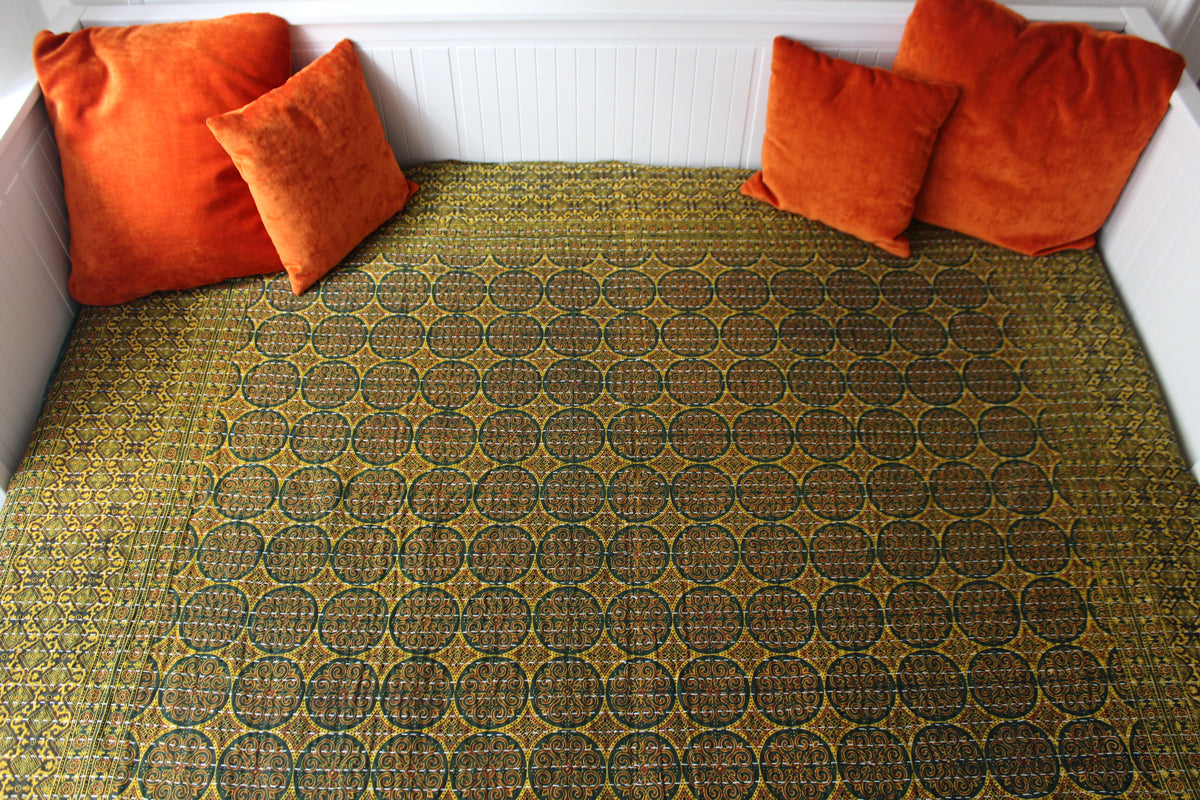 Cotton Rali Decke - Luxuriöse Handgedruckte Boho Tagesdecke 220x250 cm aus 100% Baumwolle – Perfekt als Kühldecke Bett, Sofaüberwurf, Couchdecke, Bettüberwurf und Wohn- &amp; Kuscheldecke – Leichte Sommerdecke in 6 Farben