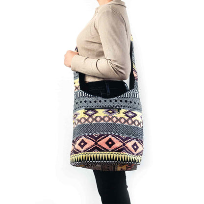 Aga’s Own Boho Umhängetasche - Festival Crossbody Handtasche für Damen, Ethnisch Baumwollschultertasche | Perfekt für Strandausflüge
