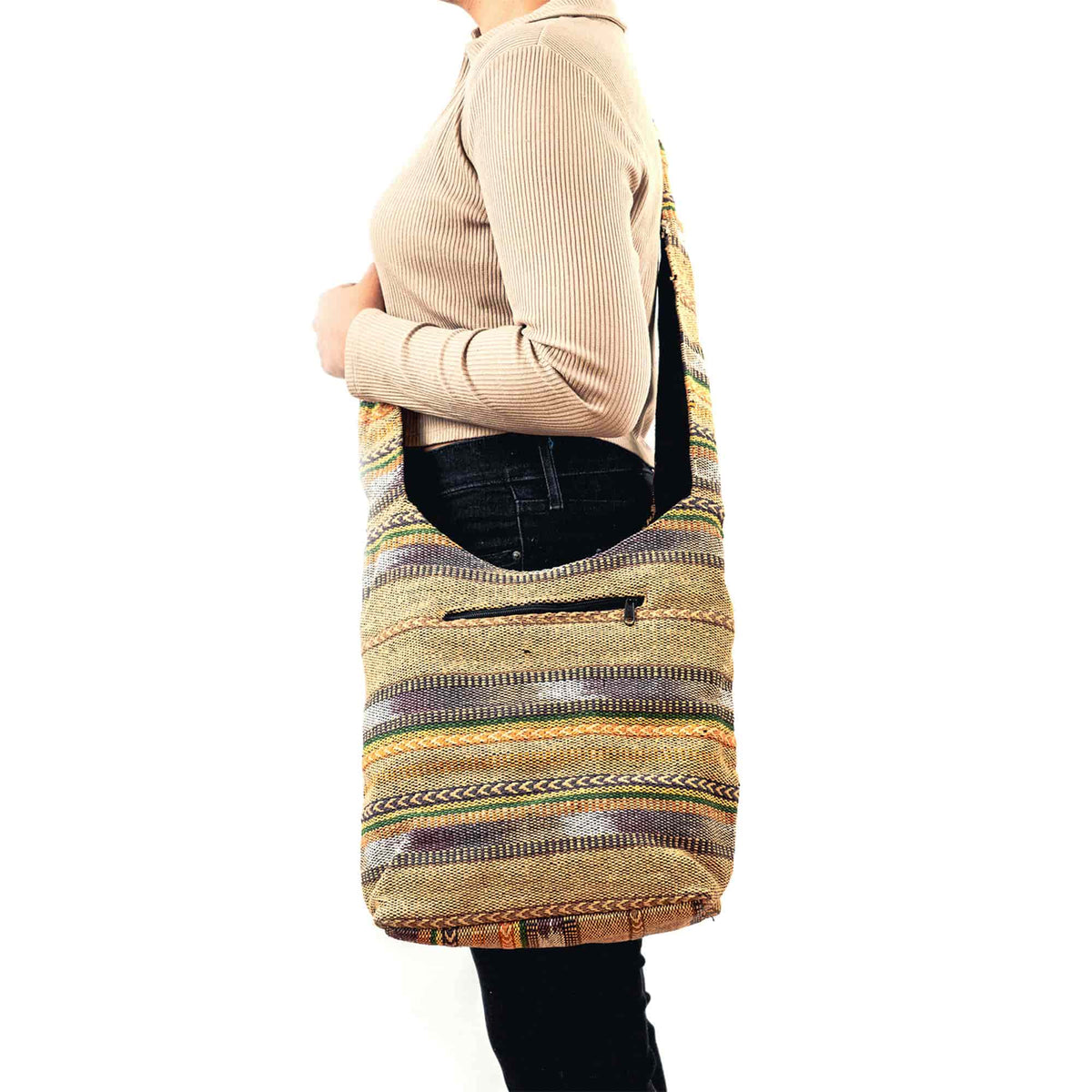 Aga’s Own Boho Umhängetasche - Festival Crossbody Handtasche für Damen, Ethnisch Baumwollschultertasche | Perfekt für Strandausflüge