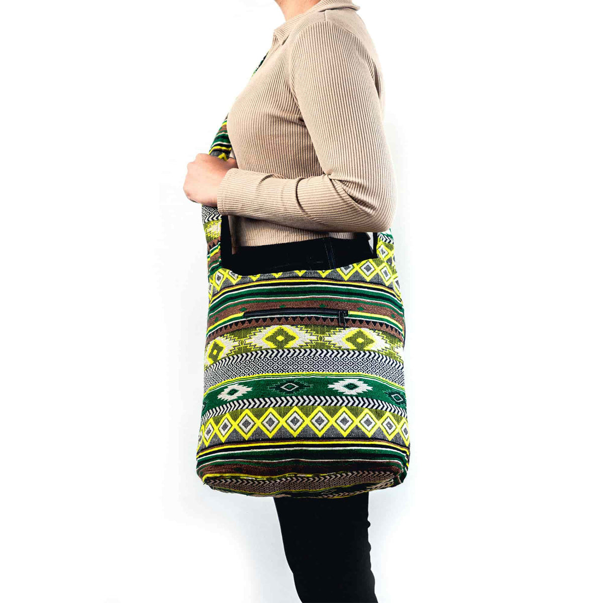 Aga’s Own Boho Umhängetasche - Festival Crossbody Handtasche für Damen, Ethnisch Baumwollschultertasche | Perfekt für Strandausflüge