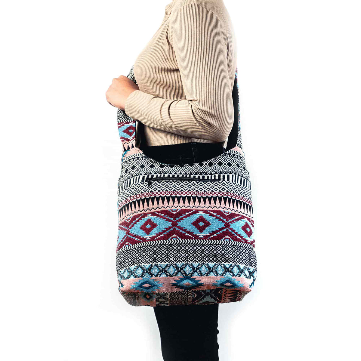 Aga’s Own Boho Umhängetasche - Festival Crossbody Handtasche für Damen, Ethnisch Baumwollschultertasche | Perfekt für Strandausflüge