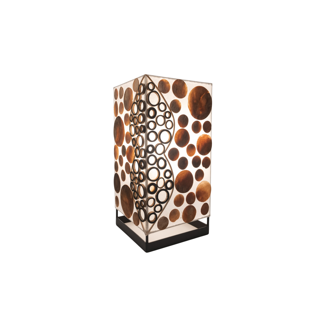 Capiz-Tischlampe | Bambusmuster - Gold