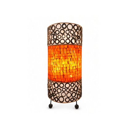 Elegante Hohe Mosaiklampen – In Gold, Rot und Weiß erhältlich, 3 Größenoptionen