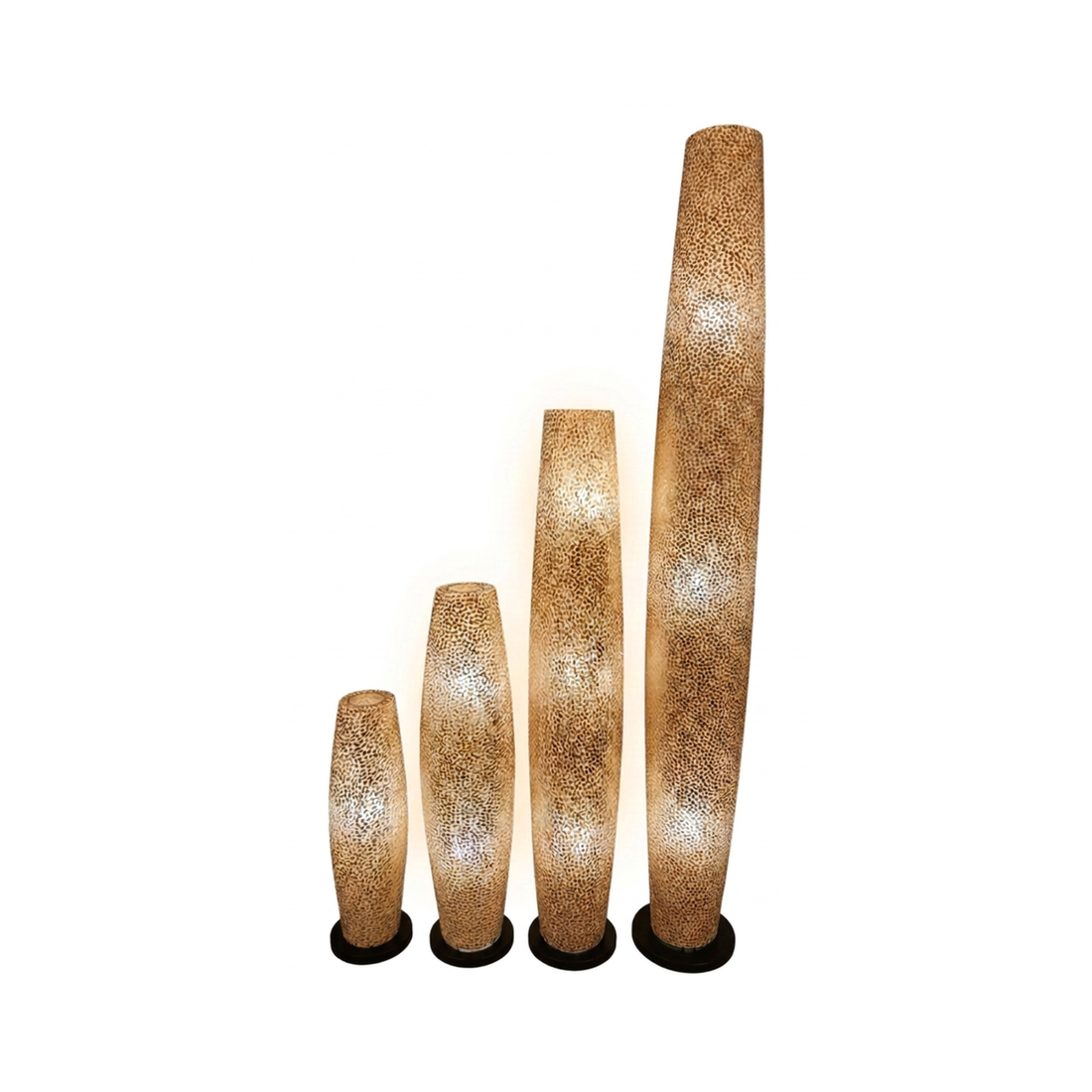 Capiz-Turmlampe | Goldmosaik