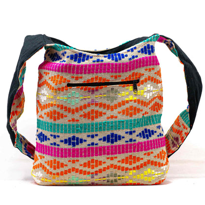 Aga’s Own Boho Umhängetasche - Festival Crossbody Handtasche für Damen, Ethnisch Baumwollschultertasche | Perfekt für Strandausflüge