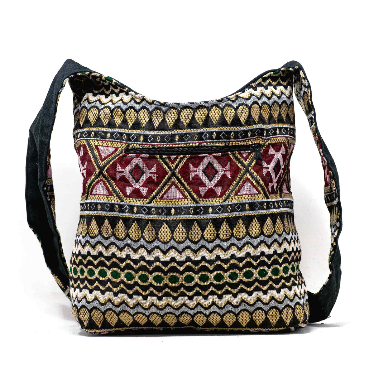 Aga’s Own Boho Umhängetasche - Festival Crossbody Handtasche für Damen, Ethnisch Baumwollschultertasche | Perfekt für Strandausflüge