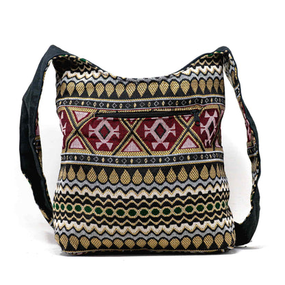 Aga’s Own Boho Umhängetasche - Festival Crossbody Handtasche für Damen, Ethnisch Baumwollschultertasche | Perfekt für Strandausflüge