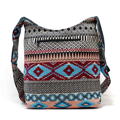 Aga’s Own Boho Umhängetasche - Festival Crossbody Handtasche für Damen, Ethnisch Baumwollschultertasche | Perfekt für Strandausflüge