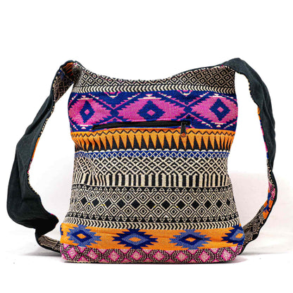 Aga’s Own Boho Umhängetasche - Festival Crossbody Handtasche für Damen, Ethnisch Baumwollschultertasche | Perfekt für Strandausflüge