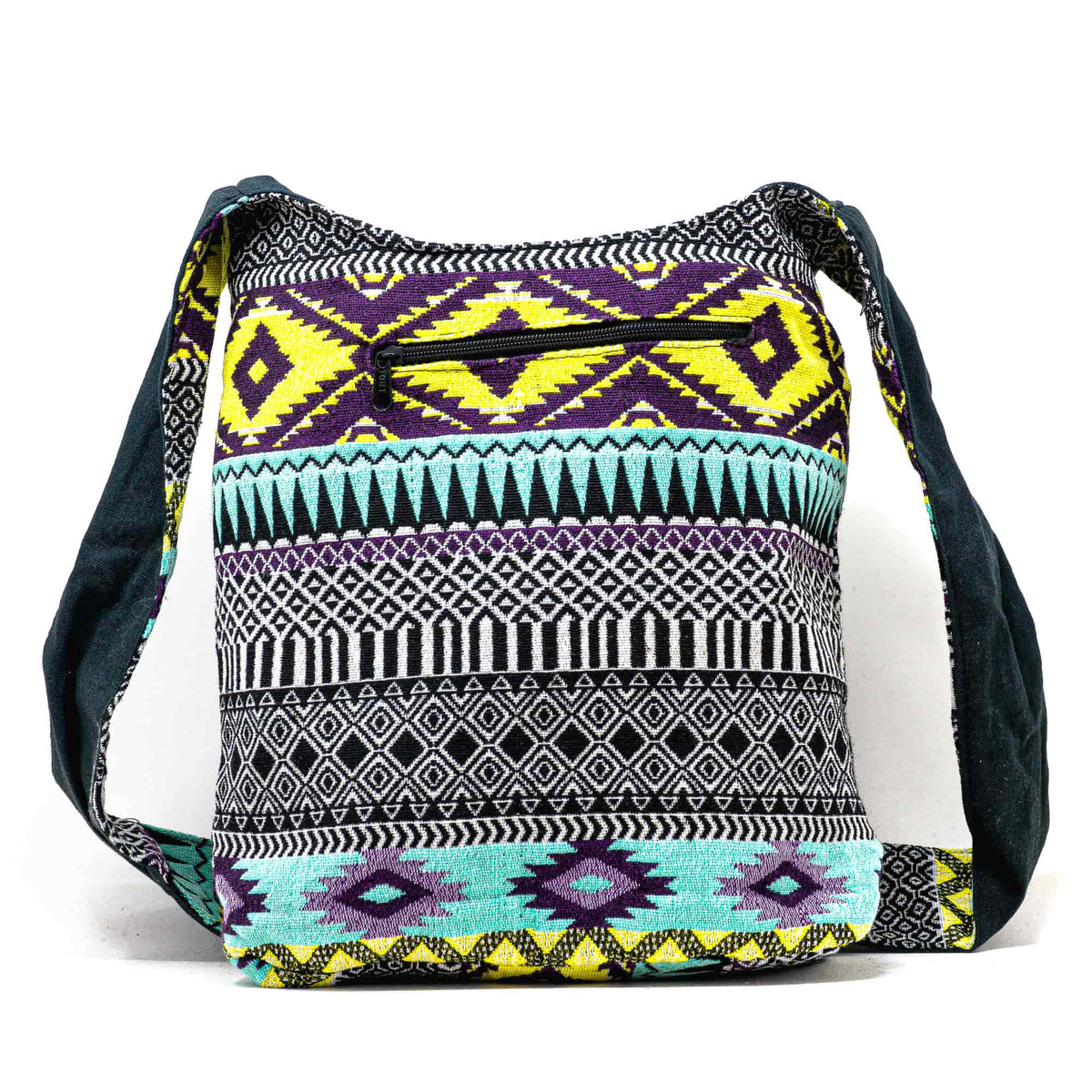 Aga’s Own Boho Umhängetasche - Festival Crossbody Handtasche für Damen, Ethnisch Baumwollschultertasche | Perfekt für Strandausflüge