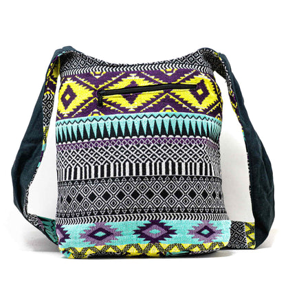 Aga’s Own Boho Umhängetasche - Festival Crossbody Handtasche für Damen, Ethnisch Baumwollschultertasche | Perfekt für Strandausflüge