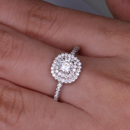Aga’s Own Hypoallergene Zirkonia Silberringe - atemberaubender 925 Sterling Silberschmuck, Damenmode- Hochzeits, Verlobungs, Treue-Ringe- Silberne Zirkonia-Ringe- Das perfekte Geschenk für jeden Anlass