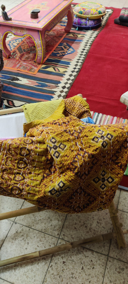 Cotton Rali Decke - Luxuriöse Handgedruckte Boho Tagesdecke 220x250 cm aus 100% Baumwolle – Perfekt als Kühldecke Bett, Sofaüberwurf, Couchdecke, Bettüberwurf und Wohn- &amp; Kuscheldecke – Leichte Sommerdecke in 6 Farben