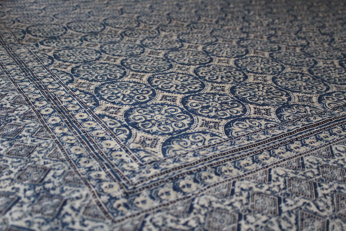 Cotton Rali Decke - Luxuriöse Handgedruckte Boho Tagesdecke 220x250 cm aus 100% Baumwolle – Perfekt als Kühldecke Bett, Sofaüberwurf, Couchdecke, Bettüberwurf und Wohn- &amp; Kuscheldecke – Leichte Sommerdecke in 6 Farben