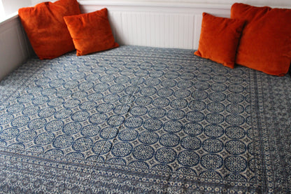 Cotton Rali Decke - Luxuriöse Handgedruckte Boho Tagesdecke 220x250 cm aus 100% Baumwolle – Perfekt als Kühldecke Bett, Sofaüberwurf, Couchdecke, Bettüberwurf und Wohn- &amp; Kuscheldecke – Leichte Sommerdecke in 6 Farben
