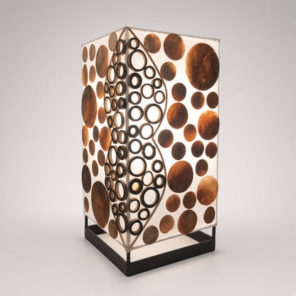 Capiz-Tischlampe | Bambusmuster - Gold