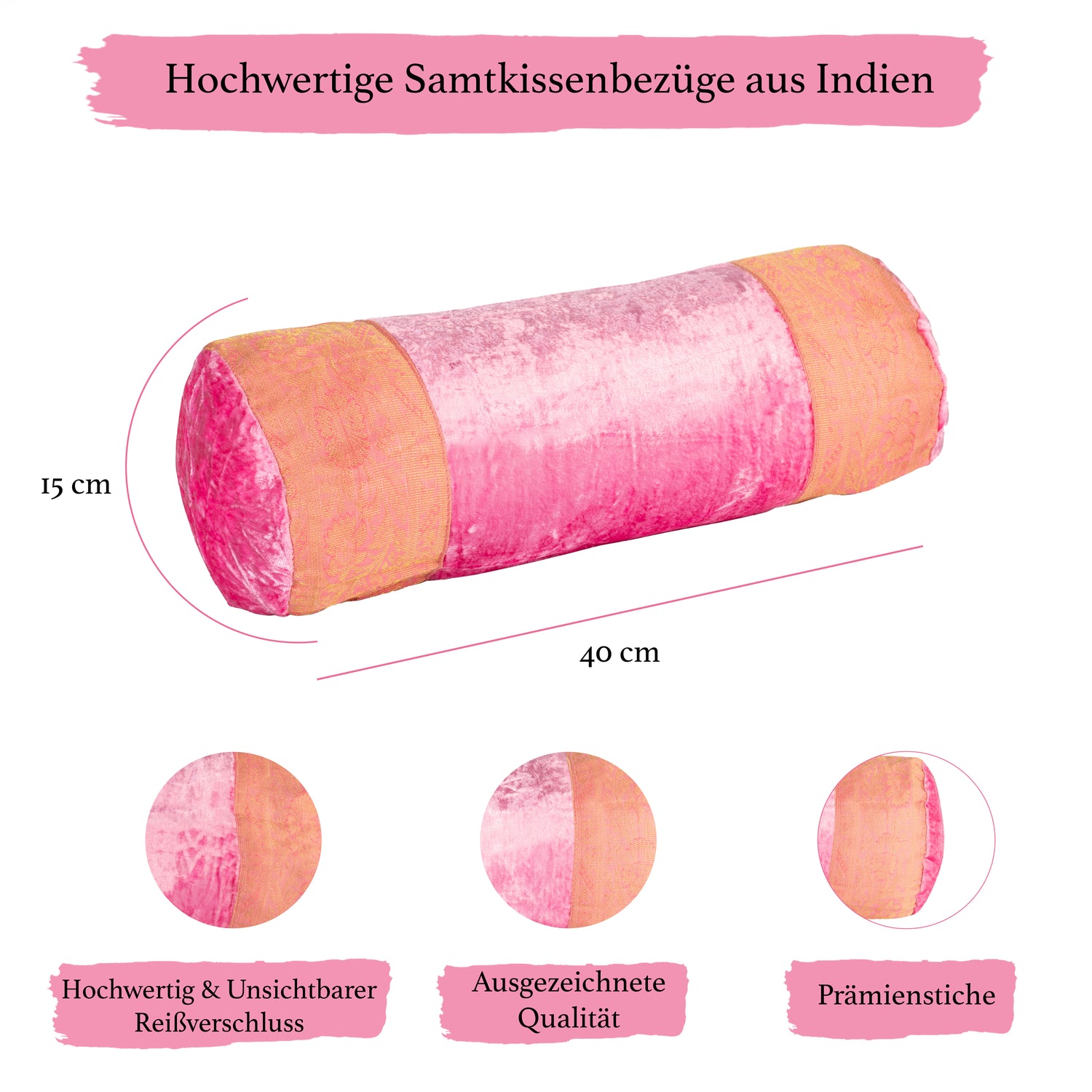 Samt- und Brokat Kissenbezug