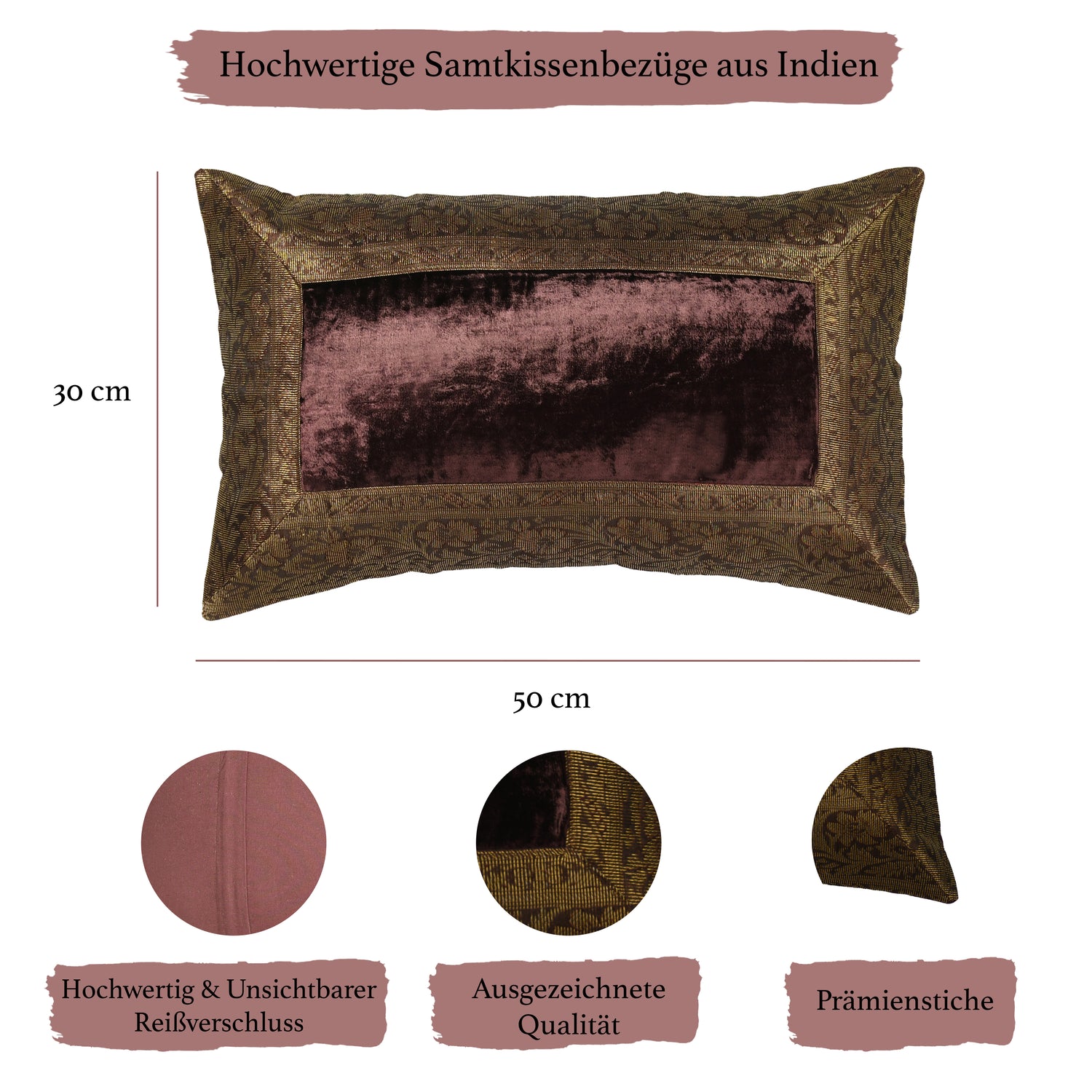 Samt- und Brokat Kissenbezug