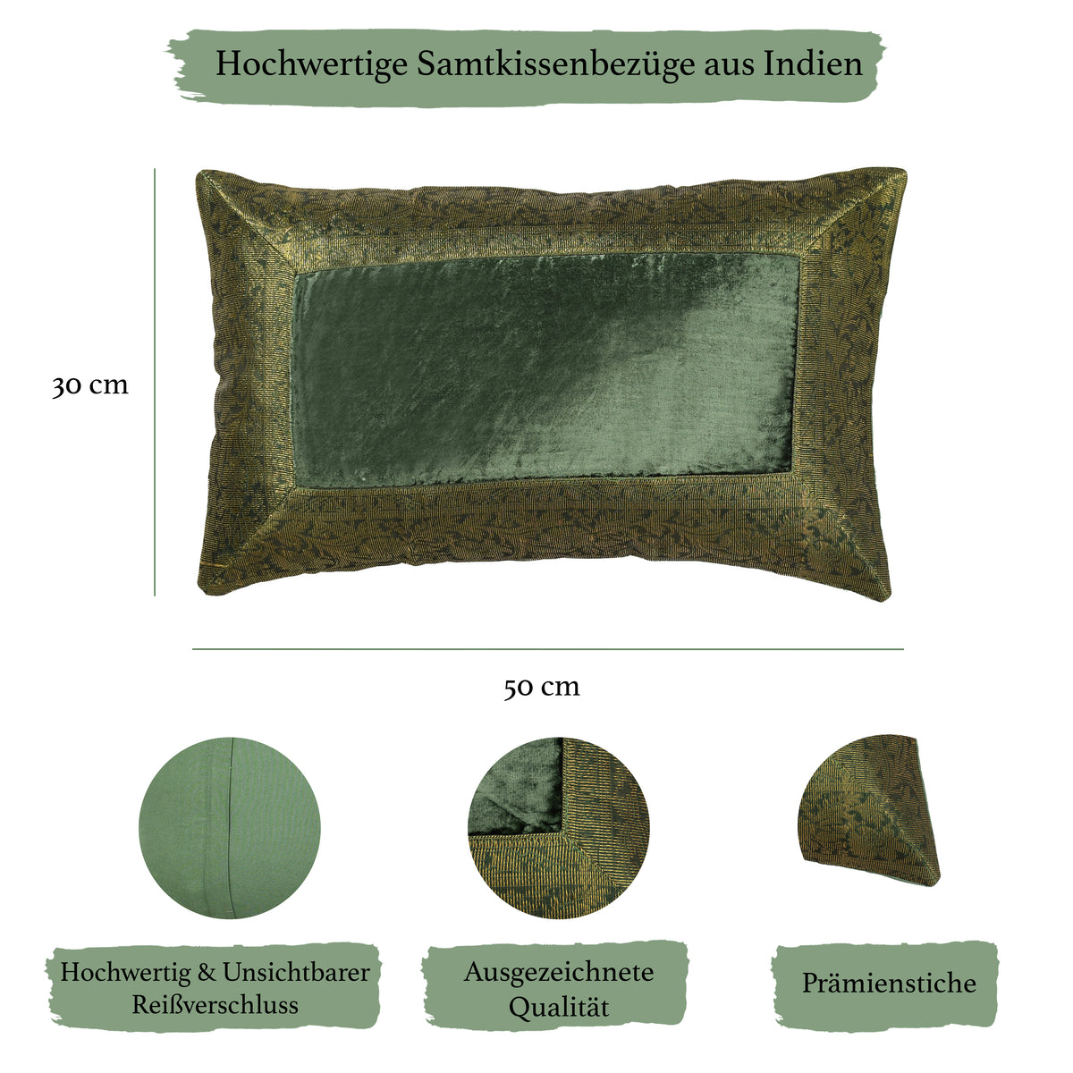 Samt- und Brokat Kissenbezug
