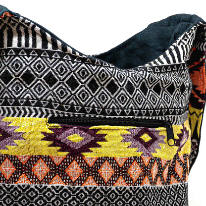 Aga’s Own Boho Umhängetasche - Festival Crossbody Handtasche für Damen, Ethnisch Baumwollschultertasche | Perfekt für Strandausflüge