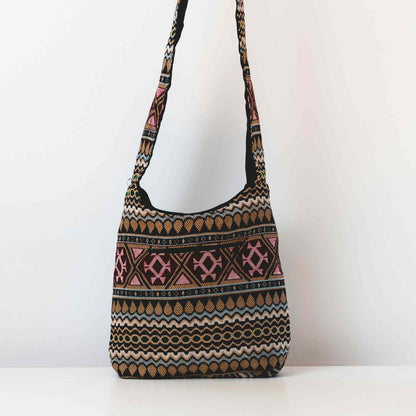 Aga’s Own Boho Umhängetasche - Festival Crossbody Handtasche für Damen, Ethnisch Baumwollschultertasche | Perfekt für Strandausflüge