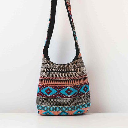 Aga’s Own Boho Umhängetasche - Festival Crossbody Handtasche für Damen, Ethnisch Baumwollschultertasche | Perfekt für Strandausflüge