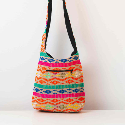 Aga’s Own Boho Umhängetasche - Festival Crossbody Handtasche für Damen, Ethnisch Baumwollschultertasche | Perfekt für Strandausflüge