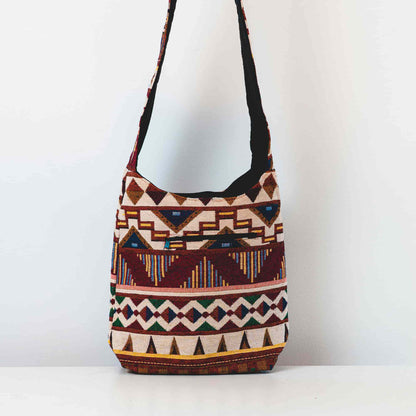Aga’s Own Boho Umhängetasche - Festival Crossbody Handtasche für Damen, Ethnisch Baumwollschultertasche | Perfekt für Strandausflüge