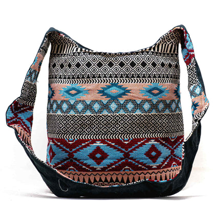 Aga’s Own Boho Umhängetasche - Festival Crossbody Handtasche für Damen, Ethnisch Baumwollschultertasche | Perfekt für Strandausflüge