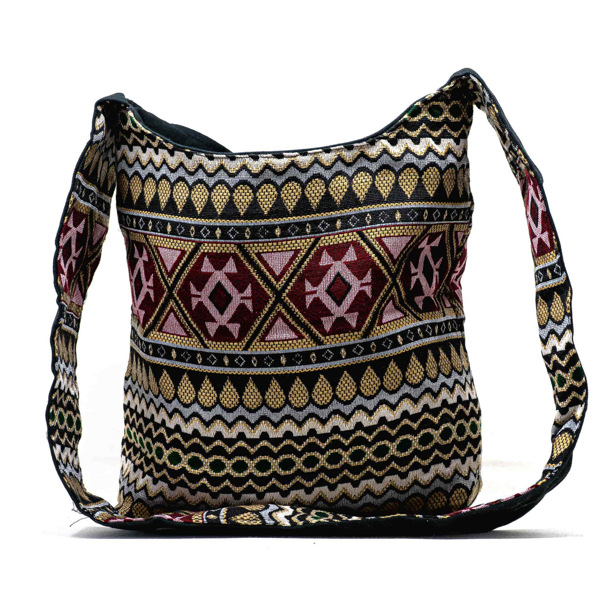 Aga’s Own Boho Umhängetasche - Festival Crossbody Handtasche für Damen, Ethnisch Baumwollschultertasche | Perfekt für Strandausflüge