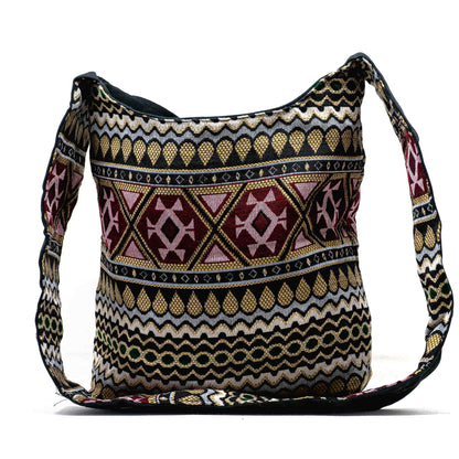 Aga’s Own Boho Umhängetasche - Festival Crossbody Handtasche für Damen, Ethnisch Baumwollschultertasche | Perfekt für Strandausflüge