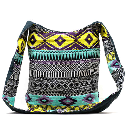 Aga’s Own Boho Umhängetasche - Festival Crossbody Handtasche für Damen, Ethnisch Baumwollschultertasche | Perfekt für Strandausflüge