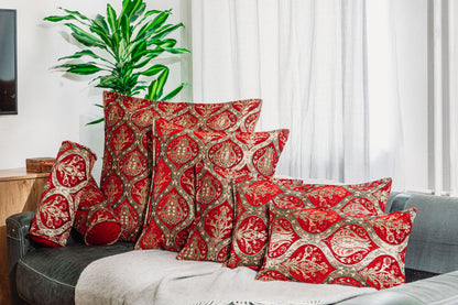 Kissenbezüge mit Paisley Muster – Rot | Aga&