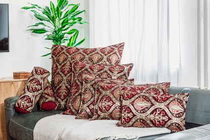 Kissenbezüge mit Paisley Muster – Weinrot | Aga&