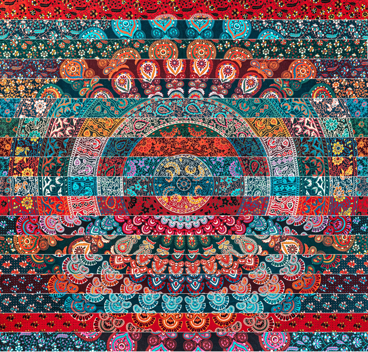 Wanddekoration aus 100% Baumwolle ca. 205 x 235 cm, Wandtuch für Zuhause, Strandtuch / großes Tapestry, Wandteppich Mandala