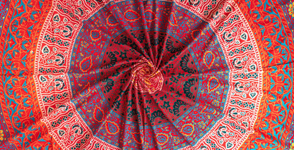 Wanddekoration aus 100% Baumwolle ca. 205 x 235 cm, Wandtuch für Zuhause, Strandtuch / großes Tapestry, Wandteppich Mandala