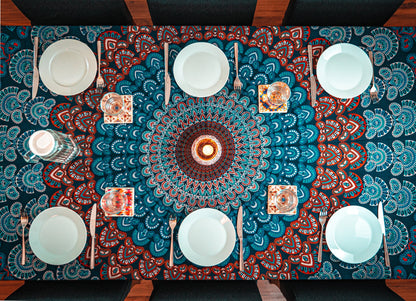Wanddekoration aus 100% Baumwolle ca. 205 x 235 cm, Wandtuch für Zuhause, Strandtuch / großes Tapestry, Wandteppich Mandala