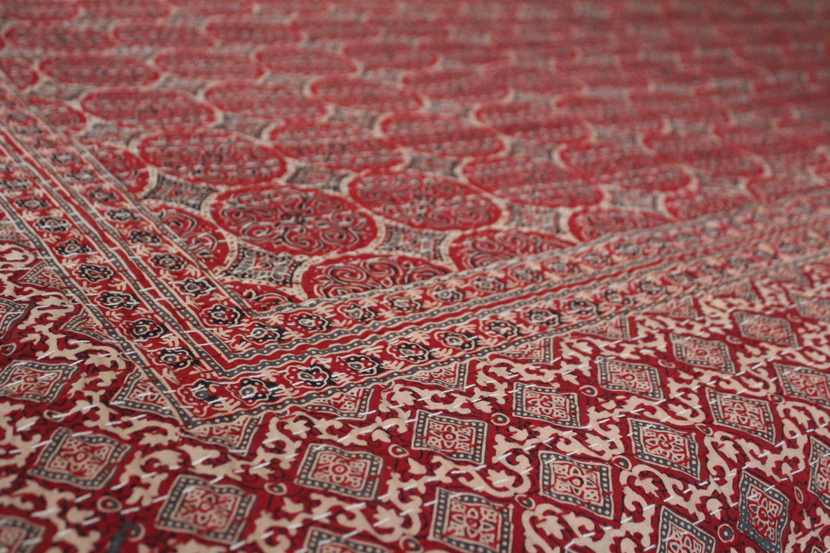 Cotton Rali Decke - Luxuriöse Handgedruckte Boho Tagesdecke 220x250 cm aus 100% Baumwolle – Perfekt als Kühldecke Bett, Sofaüberwurf, Couchdecke, Bettüberwurf und Wohn- &amp; Kuscheldecke – Leichte Sommerdecke in 6 Farben