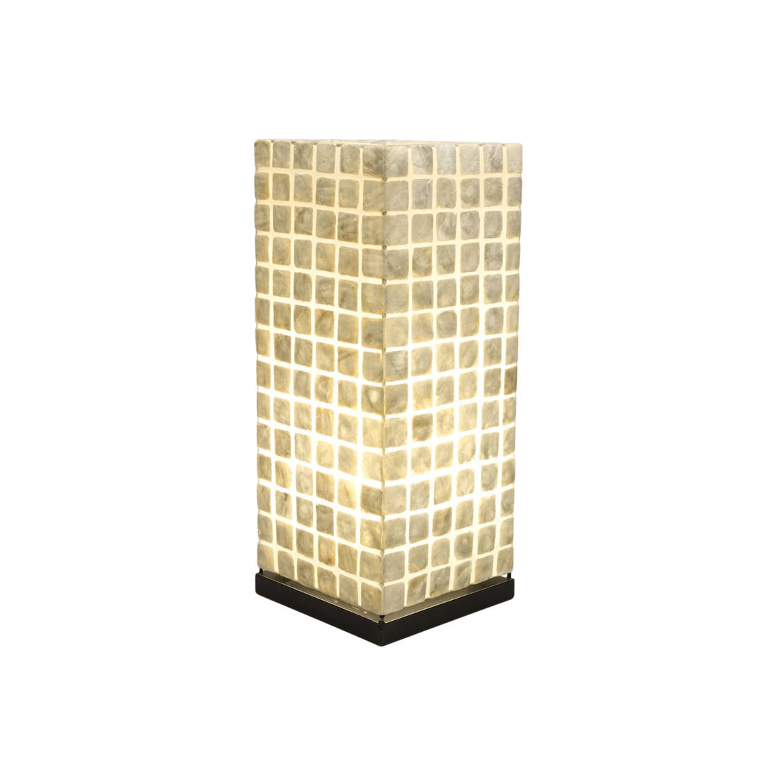 Capiz-Tischlampe | Quadratmuster