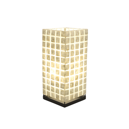 Capiz-Tischlampe | Quadratmuster