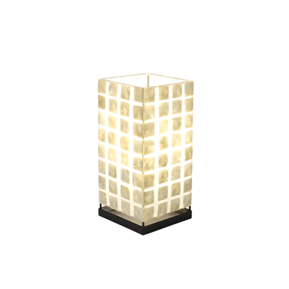 Capiz-Tischlampe | Quadratmuster