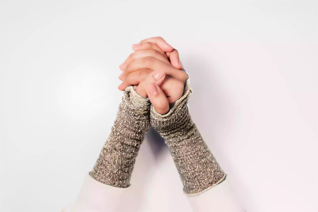 Warme Handgelenk Stulpen Dunkel Grün - Hochwertiger Baumwolle Viskose Mix