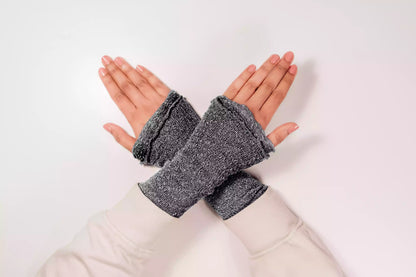 Winter Accessoire: Warme Stulpen Hell Grau - Hautfreundlich &amp; Atmungsaktiv
