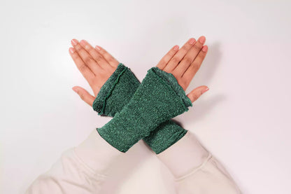 Fingerlose Handschuhe Damen Beige aus Baumwolle - Warm &amp; Weich für Winter