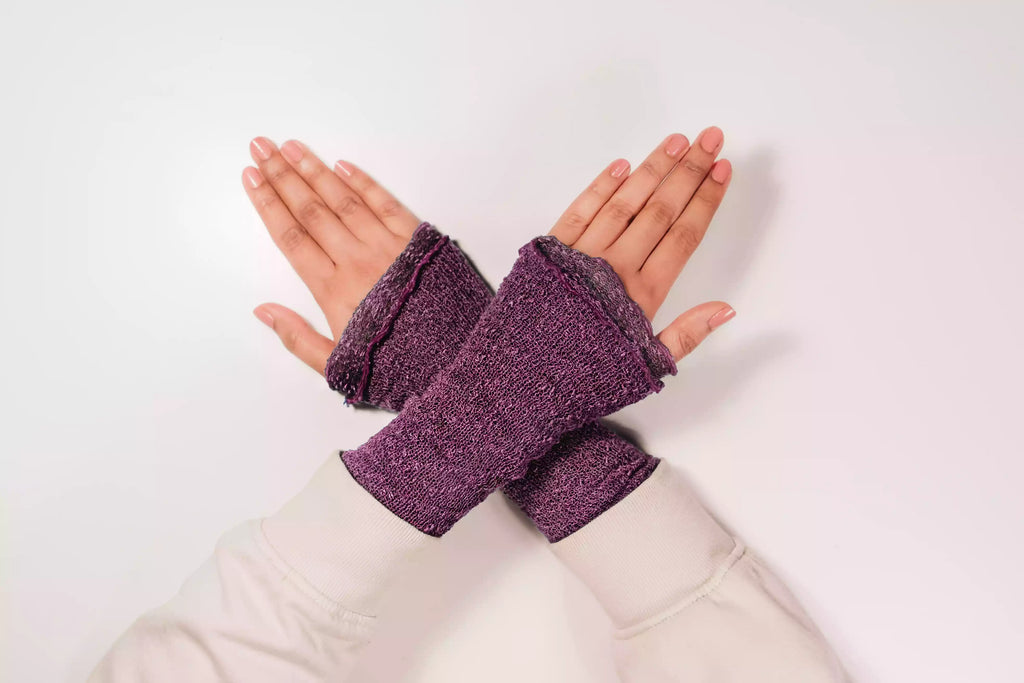 Fingerlose Handschuhe Damen Beige aus Baumwolle - Warm & Weich für Winter